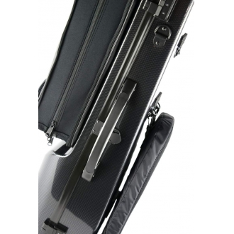 Футляр BAM Hightech with double case для бас кларнета (to C) + 2 кларнета Bb/A, черный карбон-дизайн